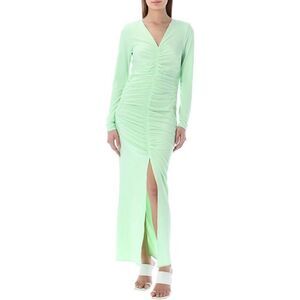 Self-Portrait Jersey Gathered Midi Dress in Spearmint